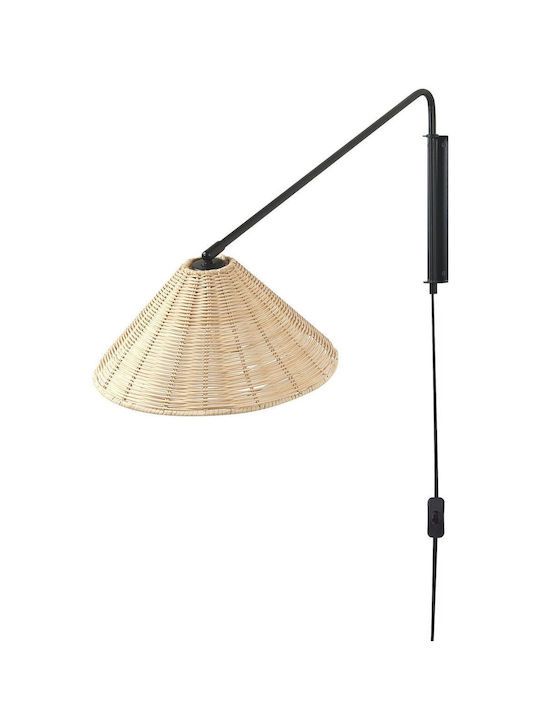 Beliani Beige Wall Lamp With Plug