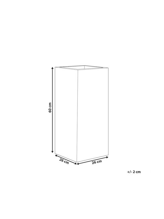 Beliani Γλάστρα Πλαστική Light Gray 26x26x60εκ.
