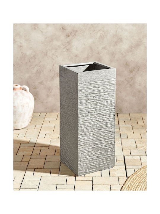 Beliani Γλάστρα Πλαστική Light Gray 26x26x60εκ.