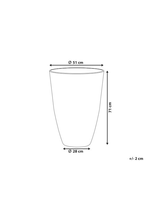 Beliani Plastic Grey Flower Pot 71x71x71cm