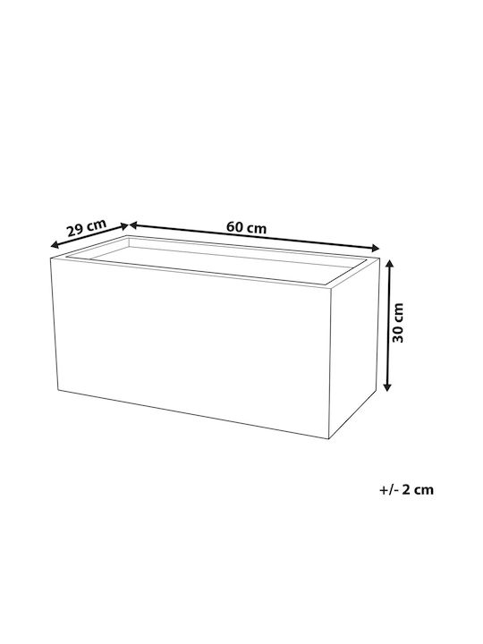 Beliani Ζαρντινιέρα Πλαστική Μαύρη 60x29x30εκ.