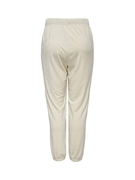 Only Pantaloni de trening pentru femei Beige Catifea