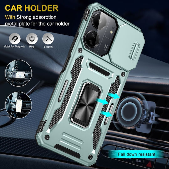 Xiaomi Poco X6/redmi Note 13 Pro 5g Armor Pc + Tpu Κάμερα Ασπίδα Θήκη Τηλεφώνου Αλπικό Πράσινο