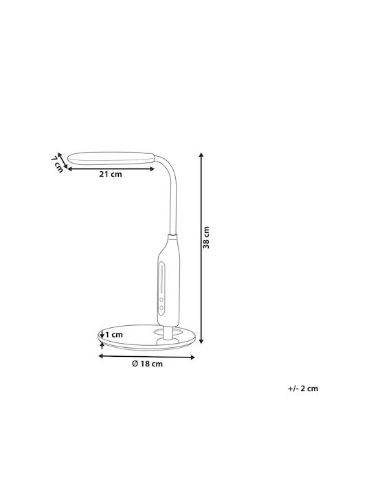 Beliani LED Office Lighting with Flexible Arm in White Color