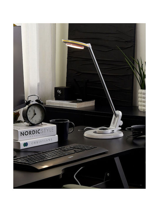 Beliani LED Schreibtischlampe in Silber Farbe