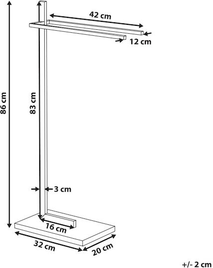 Beliani Raft De Haine De Baie Dublu 45x86cm Inox Negru
