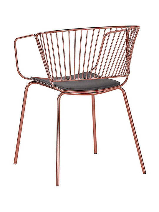 Dining Chair Set 2 Metal Copper Rigby