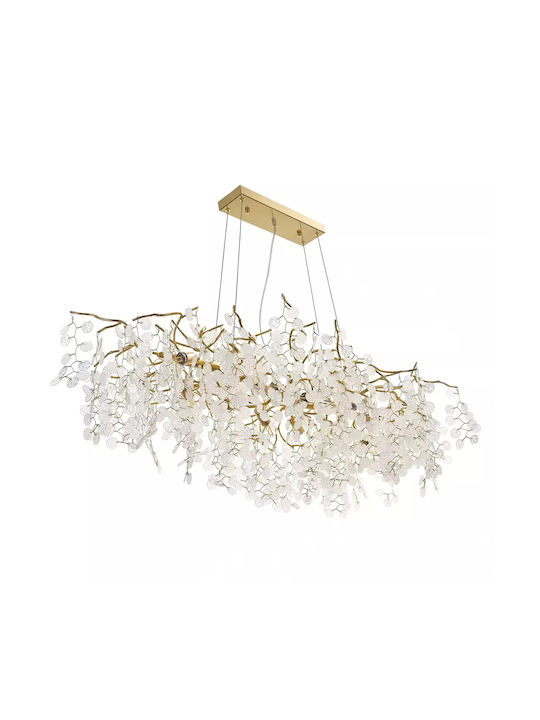 Kronleuchter 10xEingebaute LED mit Kristallen Gold 3090-l100gd-elbulgaria