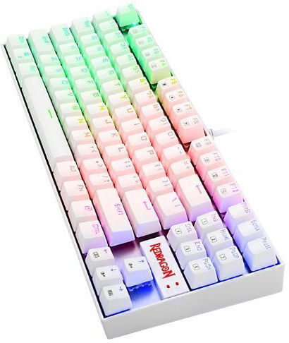 Redragon K552W Kumara Gaming Mechanical Keyboard Tenkeyless with Custom Blue switches and RGB lighting (English US) White