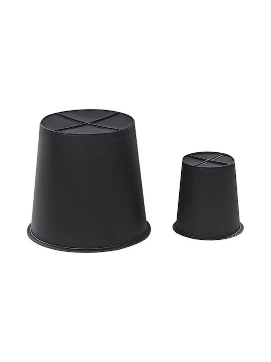 Set 2 Black Rattan Flower Pots Brodiea