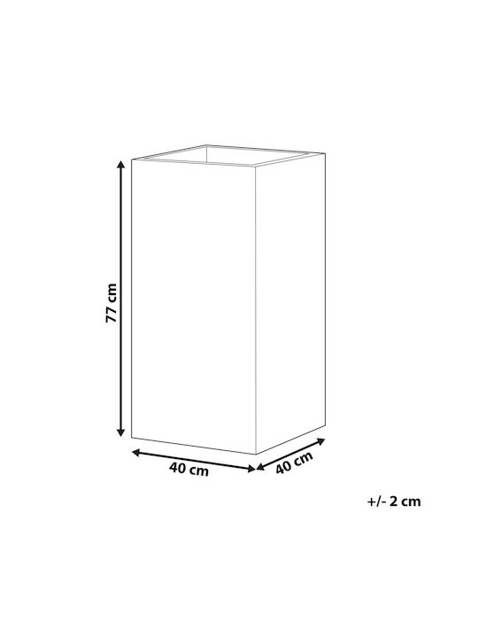 Gray Dion Planter 40 X 40 X 77 Cm