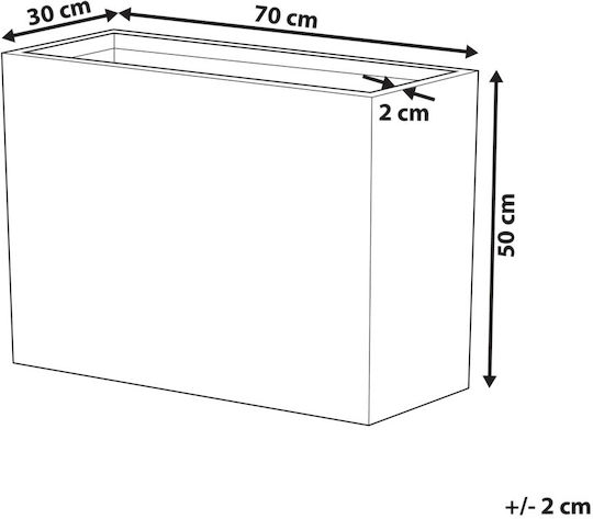 Planter 29 X 70 X 50 Cm Gray Edessa