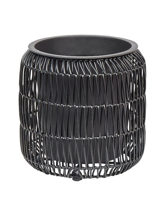 Set 2 Black Rattan Flower Pots Brodiea