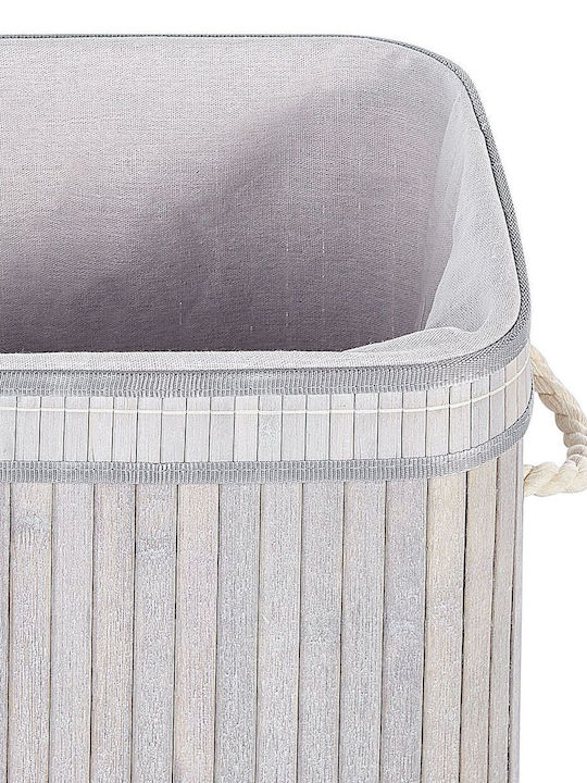 Beliani Aufbewahrungskorb Bamboo mit Deckel Gray 1Stück