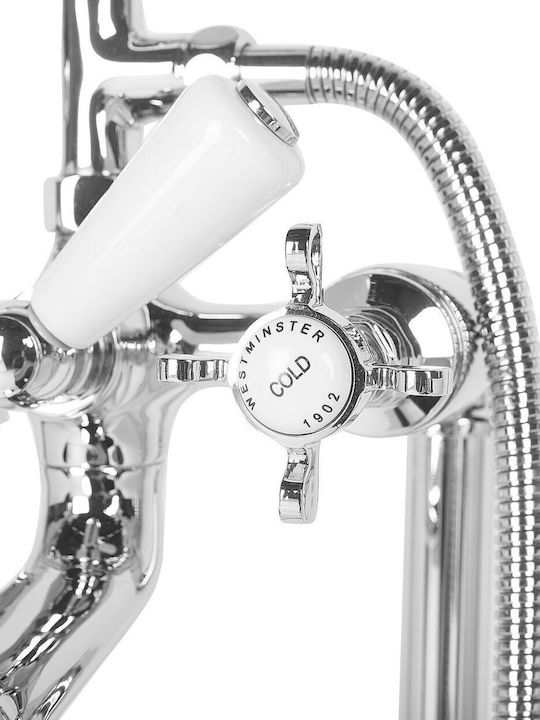 Beliani Retro Mixing Bathtub Faucet Complete Set Silver