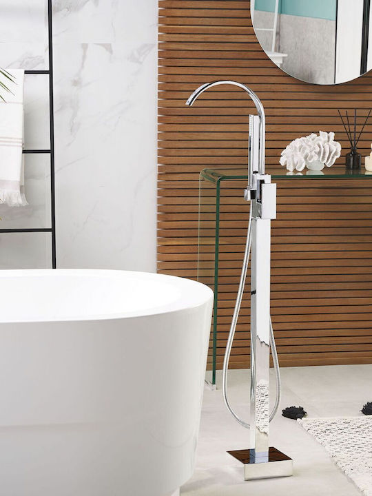 Beliani Mischungs Badewannenarmatur Komplettes Set Silber