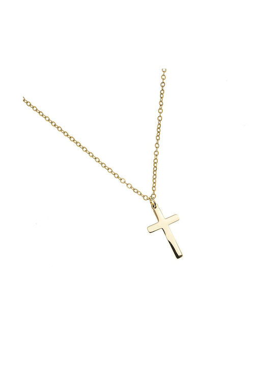 FantazyStores Women's Cross from Gold Plated Steel with Chain