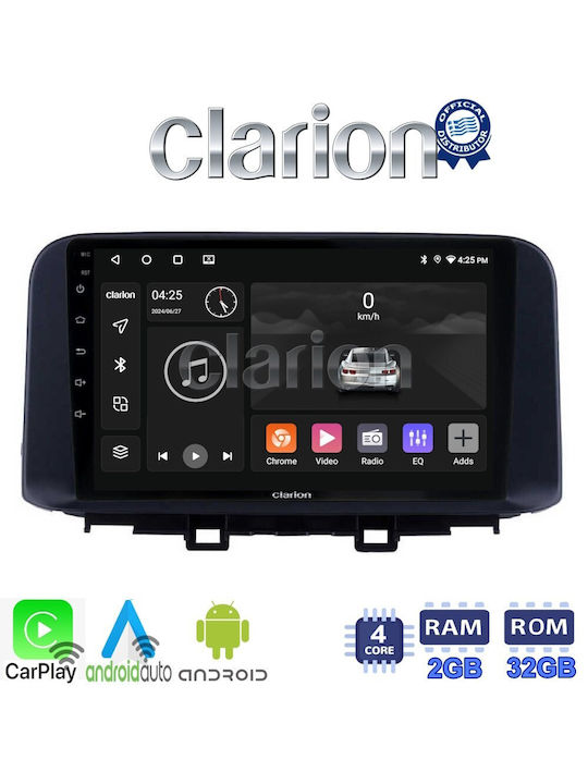 Clarion Ηχοσύστημα Αυτοκινήτου για Hyundai Kona 2017> (Bluetooth/USB/WiFi/GPS/Apple-Carplay/Android-Auto) με Οθόνη Αφής 10"