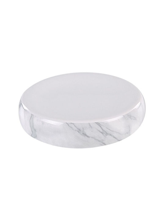Beliani Badezimmer-Accessoire-Set Keramik Weiß 4Stück