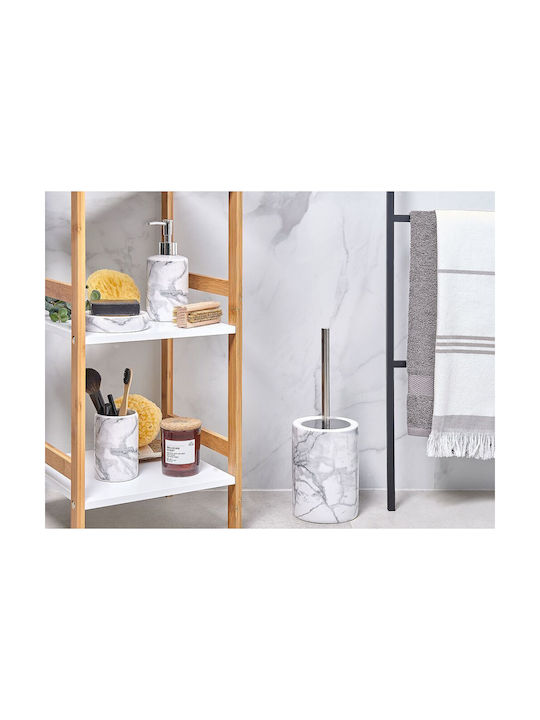 Beliani Badezimmer-Accessoire-Set Keramik Weiß 4Stück