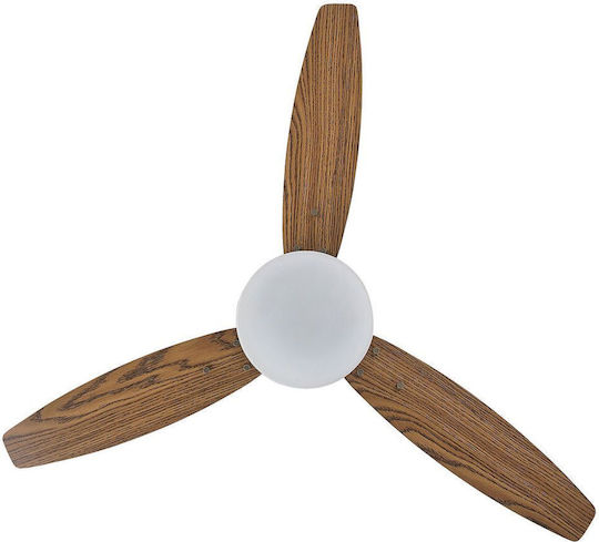 Beliani Mlava Ανεμιστήρας Οροφής 122cm με Φως Dark Wood White Black