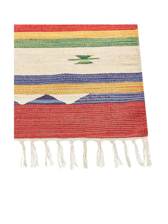 Beliani Alapars Rug Rectangular Cotton with Fringes Multicolored