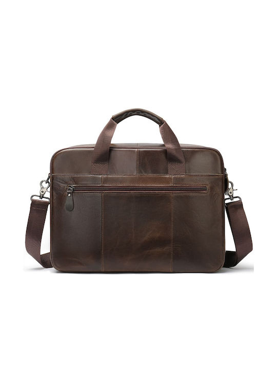 Leather Men's Briefcase Dark Brown