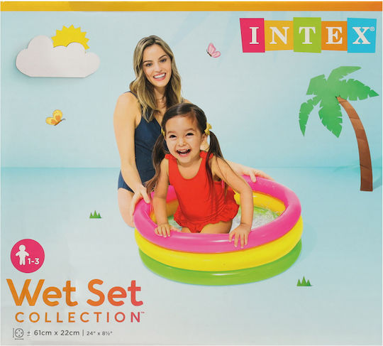 Intex Sunset Glow Baby Children's Round Swimming Pool PVC 28L Inflatable 61x22cm
