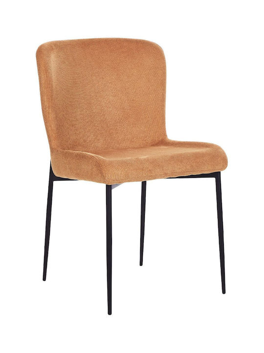 Dining Chair Set 2 Fabric Orange Ada