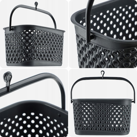 Kadax Set Basket with Clothespins made of Plastic Gray