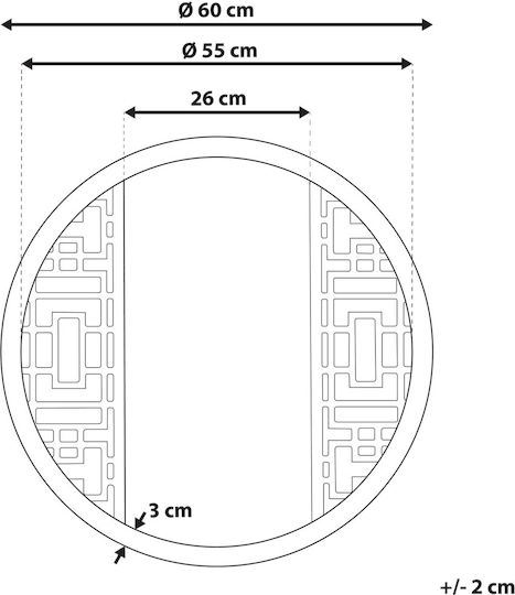 Wall Mirror 60 Cm Light Wood Firminy