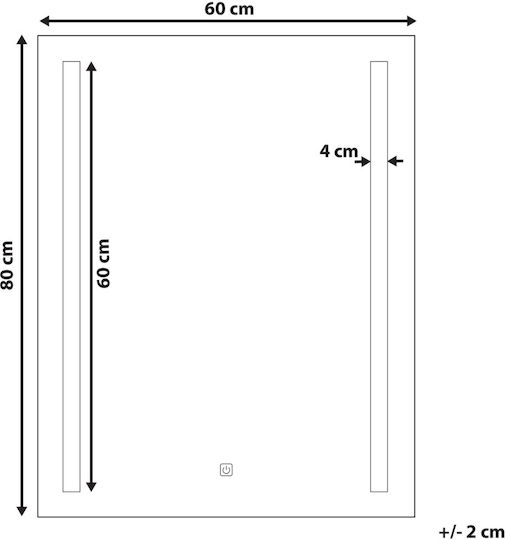 LED стенно огледало 60 x 80 см сребристо Martinet