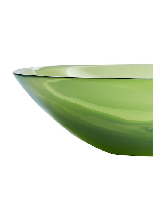 Beliani Vessel Bathroom Sink Porcelain 54x36cm Green