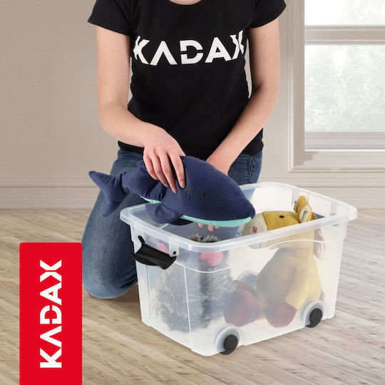 Kadax Πλαστικό Κουτί Αποθήκευσης με Ρόδες και Καπάκι 20lt