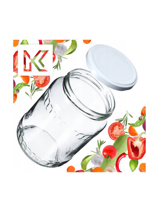 Kadax Set 48Stück Gläser Allgemeine Verwendung mit Deckel Glas Transparent 720ml