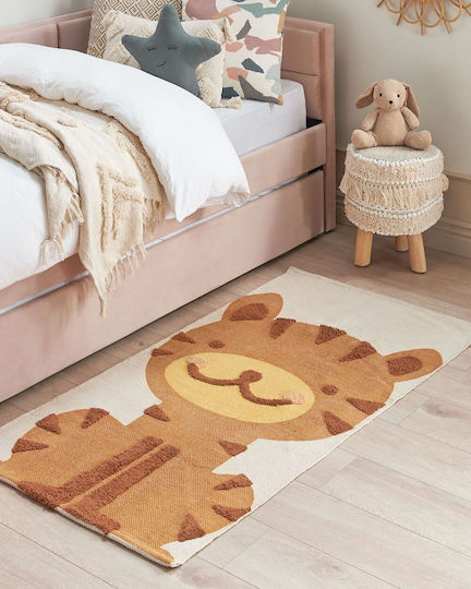 Children's Cotton Rug Tiger Motif 80 x 150 cm Multicolored Sigli