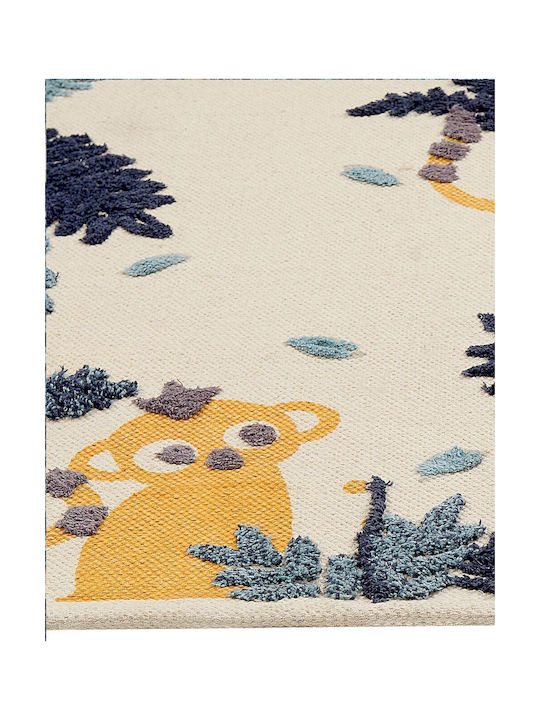 Cotton Children's Rug Animal Pattern 80 X 150 Cm Multicolored Naibos