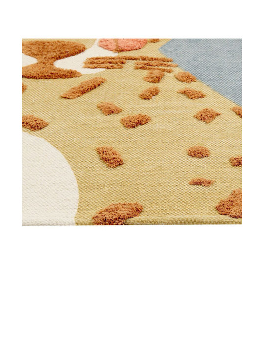 Cotton Children's Rug Leopard Motif 80 X 150 Cm Yellow-gray Tangse