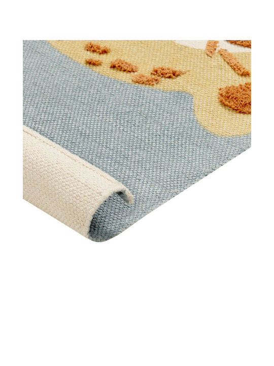 Cotton Children's Rug Leopard Motif 80 X 150 Cm Yellow-gray Tangse