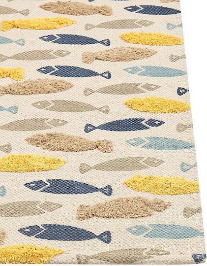 Mehrfarbiger Baumwoll-Kinderteppich Fisch 80 x 150 cm Ipuh