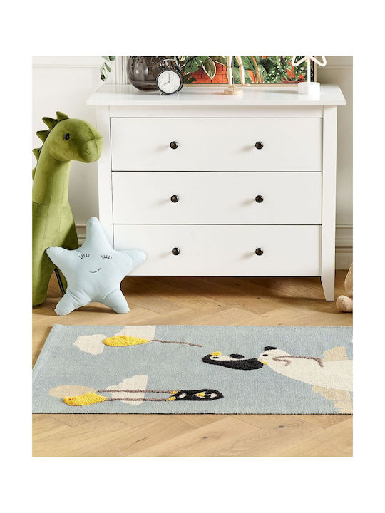 Cotton Children's Rug Polar Bear Motif 80 X 150 Cm Multicolored Barus