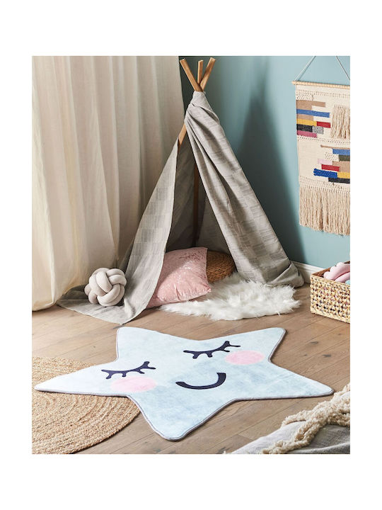 Children's Star-shaped Rug 120 X 120 Cm Blue Sirius