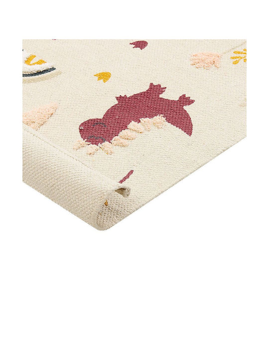 Cotton Children's Rug Dinosaurs 80 X 150 Cm Multicolored Tiop