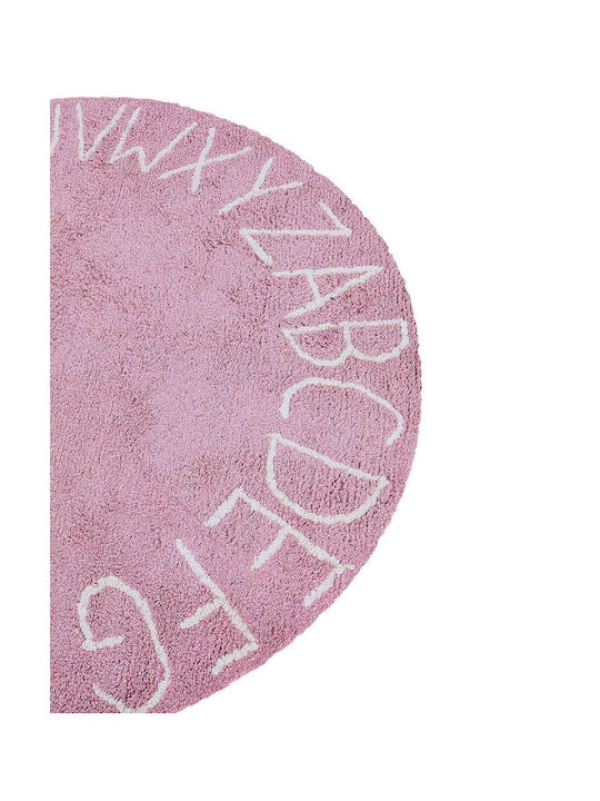 Round Cotton Children's Rug Ø 120 Cm Pink Vurgun