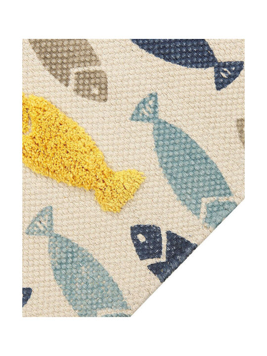 Multicolored Cotton Children's Rug Fish 80 X 150 Cm Ipuh