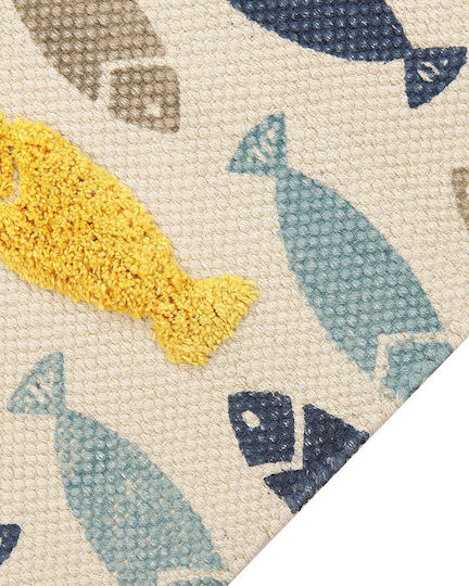 Mehrfarbiger Baumwoll-Kinderteppich Fisch 80 x 150 cm Ipuh