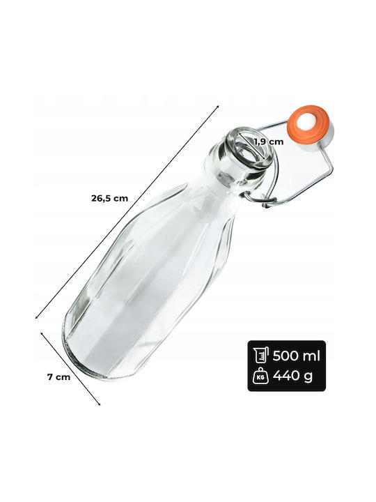 Kadax Μπουκάλι Νερού Γυάλινο με Φελλό Διάφανο 500ml Kadax Μπουκάλι Νερού Γυάλινο με Φελλό Διάφανο 500ml