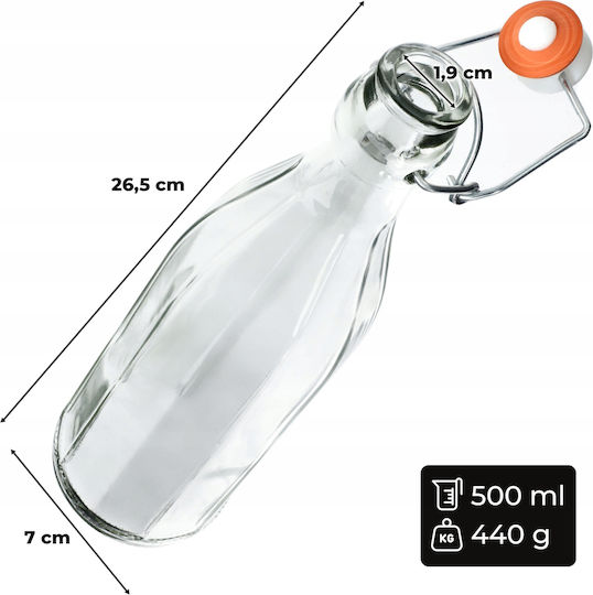 Kadax Μπουκάλι Νερού Γυάλινο με Φελλό Διάφανο 500ml Kadax Μπουκάλι Νερού Γυάλινο με Φελλό Διάφανο 500ml