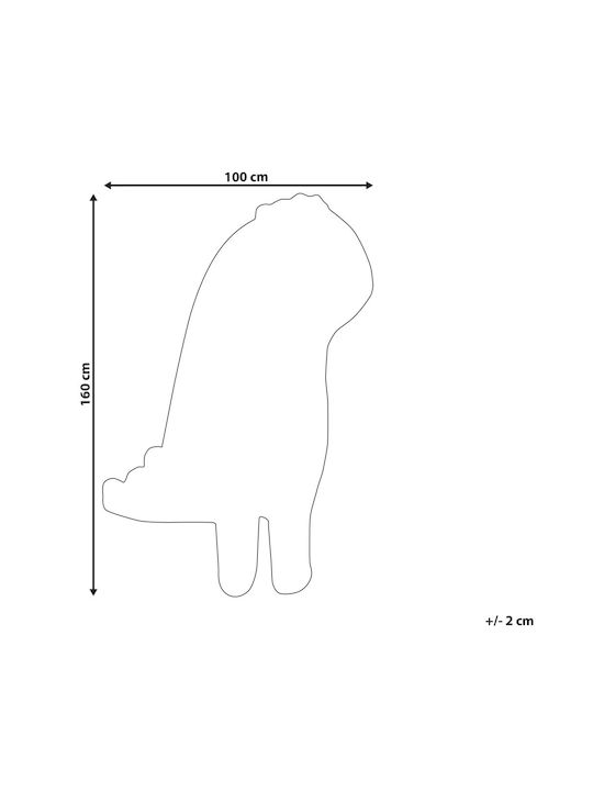 Children's Wool Rug Dinosaur 100 x 160 Cm Gray Dino