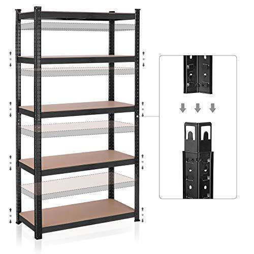 Songmics Dexion Regal 90x40x180cm mit 5 Regalen Gesamtbelastbarkeit 875kg